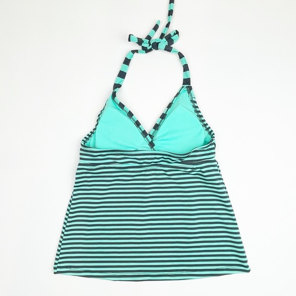 Mossimo Supply Co. Mint Julep Stripe Halter Tankini Top - Picture 4 of 7